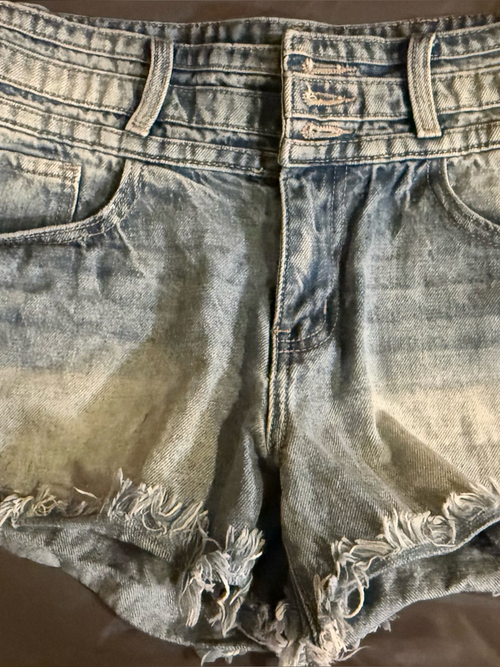 KanCan High-Rise Distressed Denim Women’s Shorts - Blue
